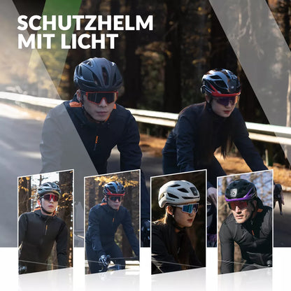 ROCKBROS велосипедна каска велосипедна каска с предупредителна светлина за безопасност защитна каска 57-61 см
