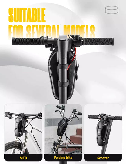 ROCKBROS Чанта за електронен скутер Водоотблъскваща 1.3L Чанта за кормило Преден джоб PU