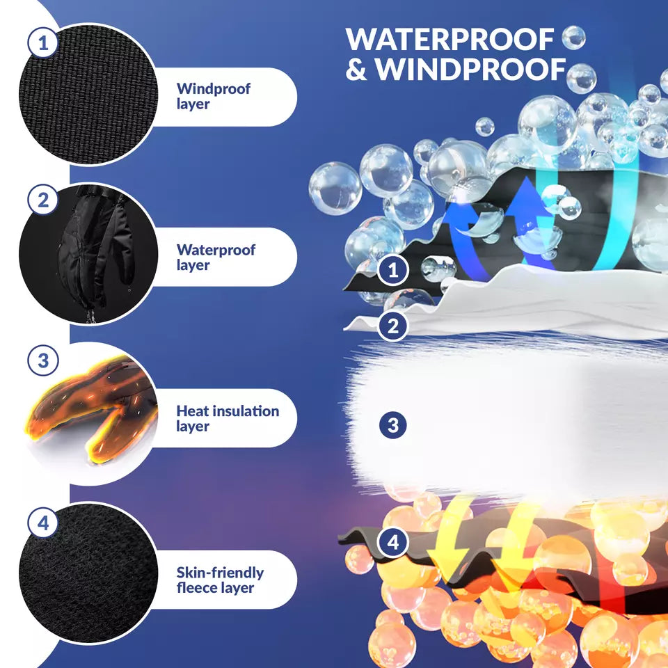 Ръкавици Qunature Зимни ски/снежни ръкавици Ветроустойчиви за велосипед/мотоциклет XS-XL