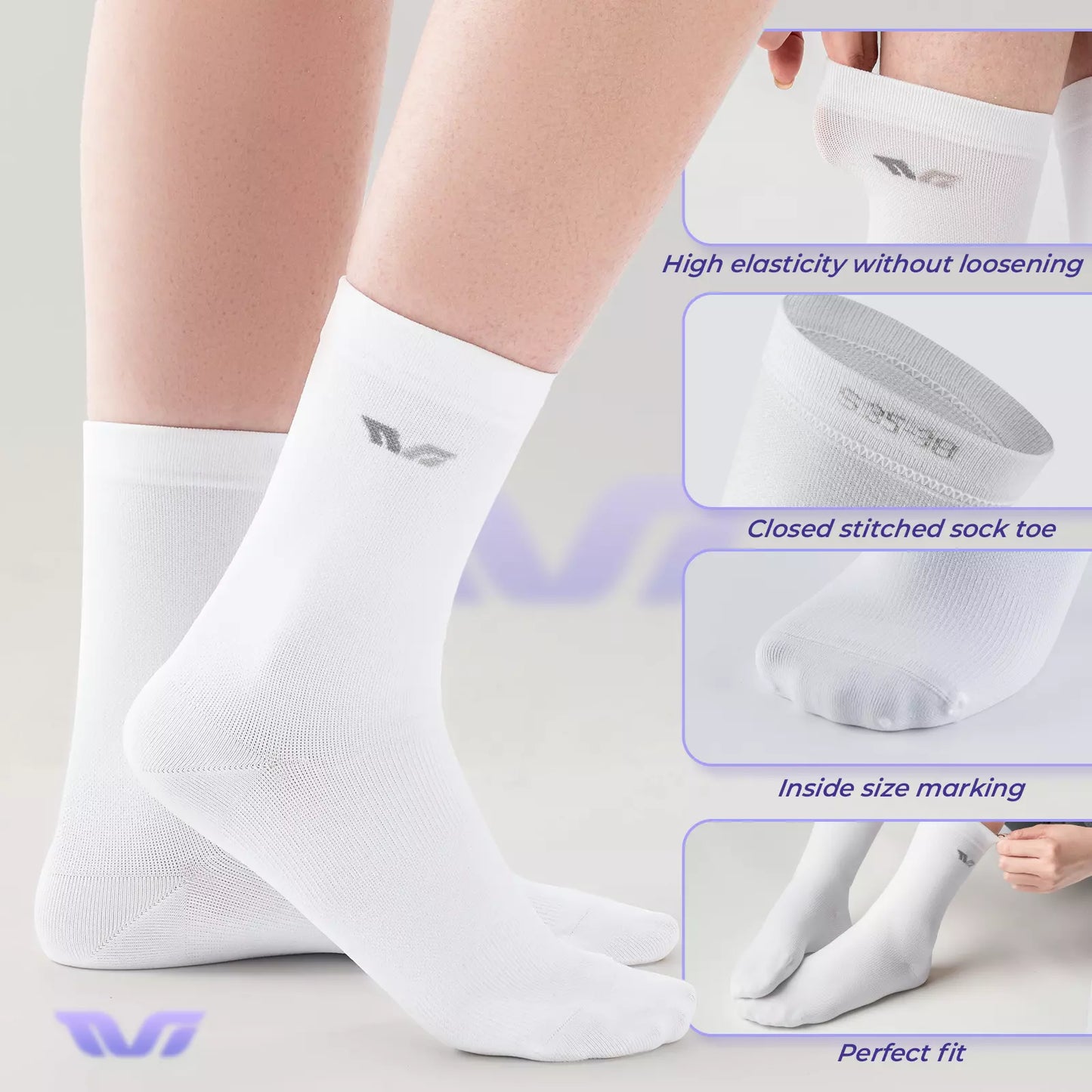 Дамски велосипедни чорапи ROCKBROS TVI, дълги спортни чорапи за колоездене, S/M, олекотени