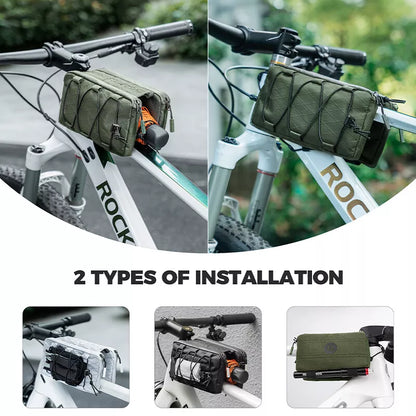 ROCKBROS 1L велосипедна чанта с двойна рамка горна тръба чанта отпред 5 цвята за шосеен велосипед MTB